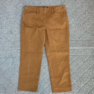 Lands' End Slim Leg Mid Rise Crop Pants Womens Size 6P Brown Canvas